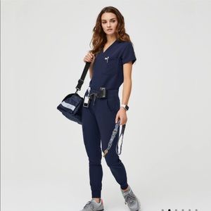 FIGS Navy Catarina Top & Zamora Pant
